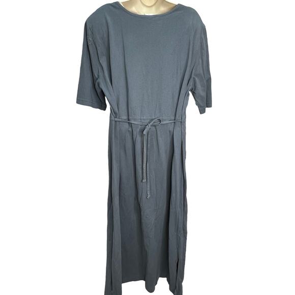 Vintage Piccalino Plus Womens Short Sleeve Dress Size 16W Blue Graphic Pocket - Picture 2 of 7